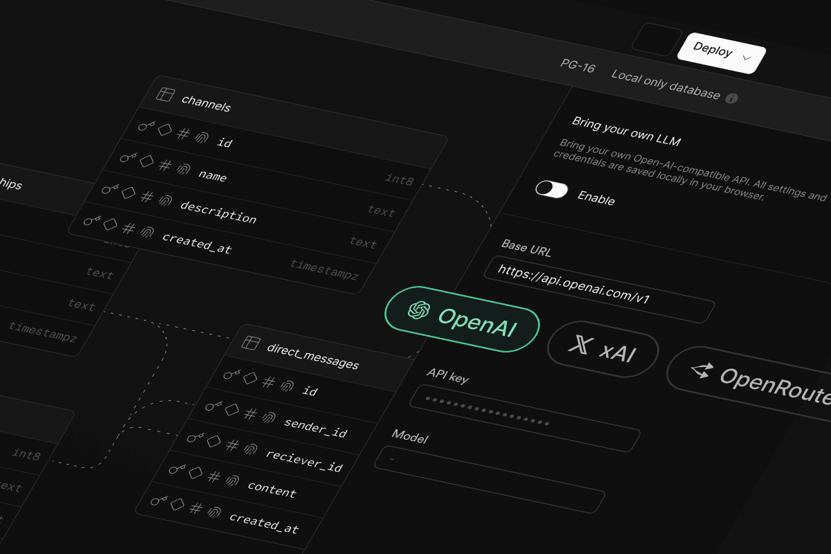 database.build v2: Bring-your-own-LLM